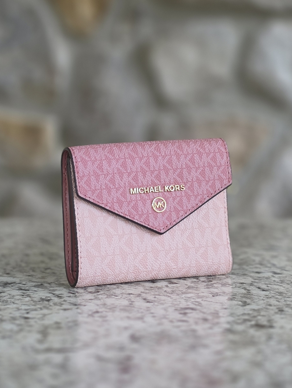Michael Kors Jet Set Logo Medium Pink Trifold Wallet